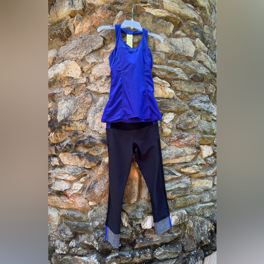 MPG Blue and Black Activewear Set